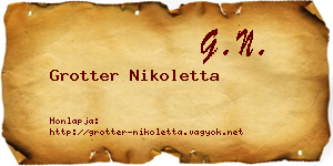 Grotter Nikoletta névjegykártya